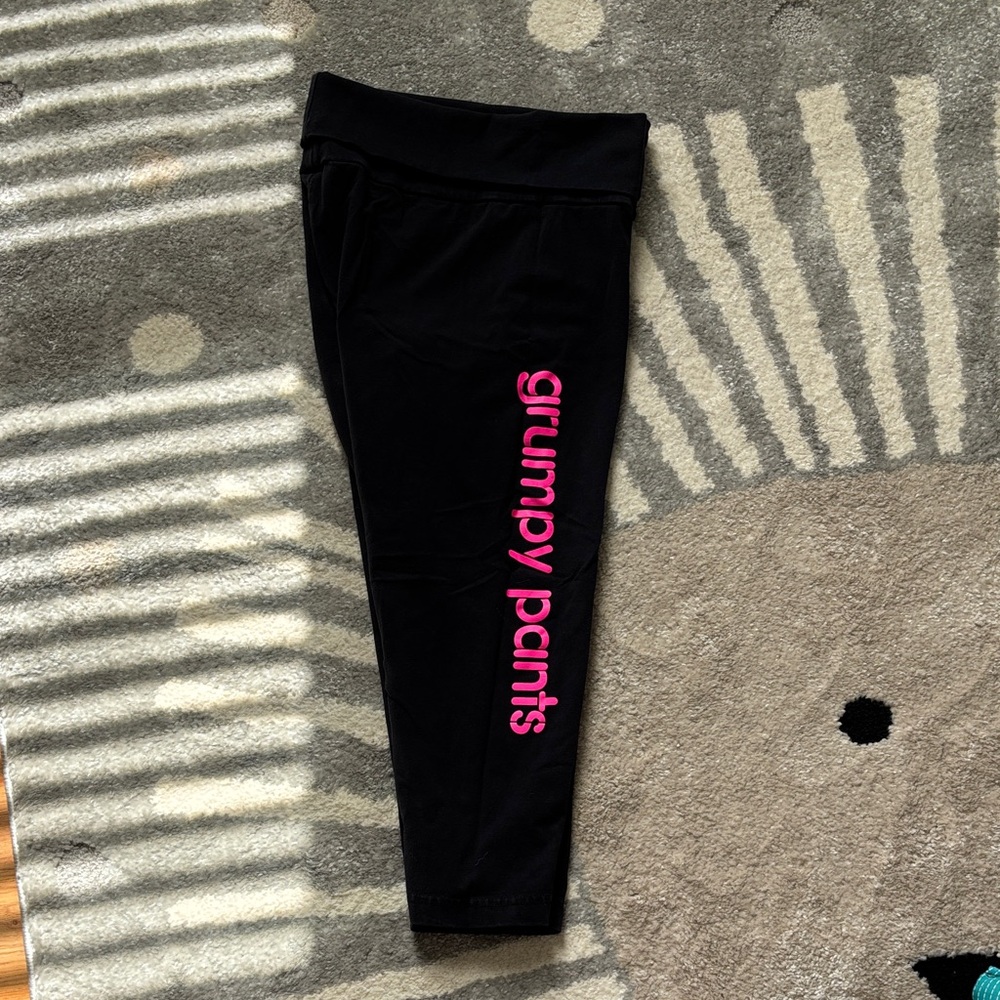 Grumpy Pants Black capri Leggings